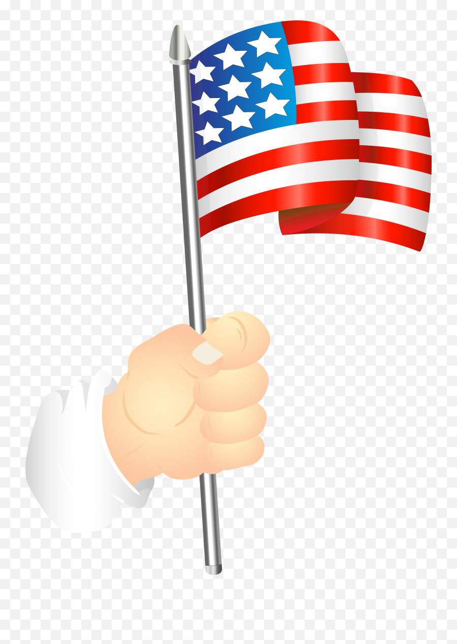 Hand With Us Flag Png Clipart - Flag In Hand Png,Us Flag Png