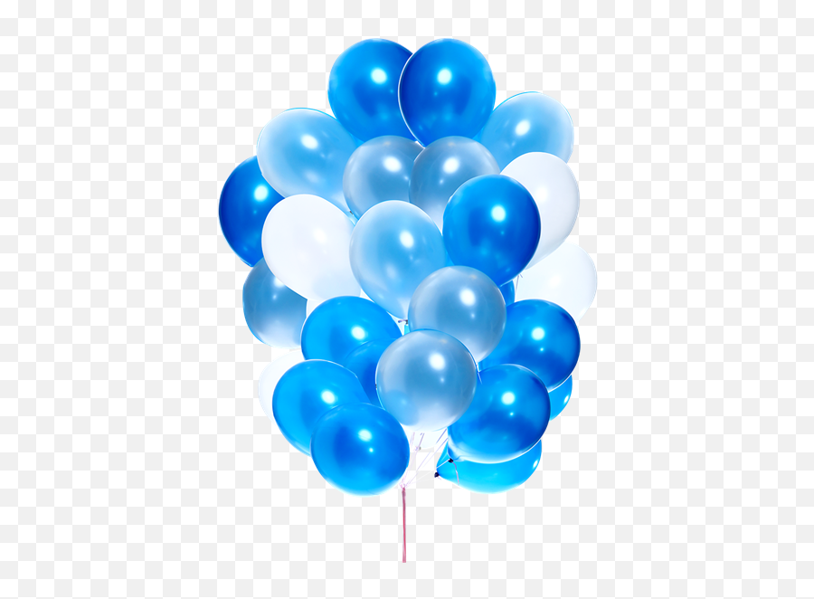 Blue And White Latex Balloons Bouquet - Balões Azul E Branco Png,White Balloons Png