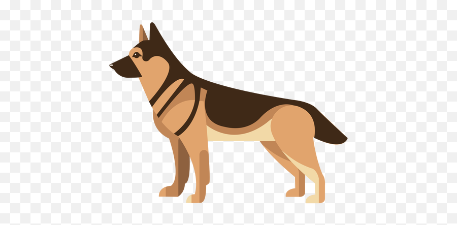 Standing German Sheperd Dog Geometric Design Transparent Png - German Shepherd Vector,German Shepard Puppy Icon