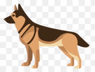 Standing German Sheperd Dog Geometric Design Transparent Png - Shepherd Vector