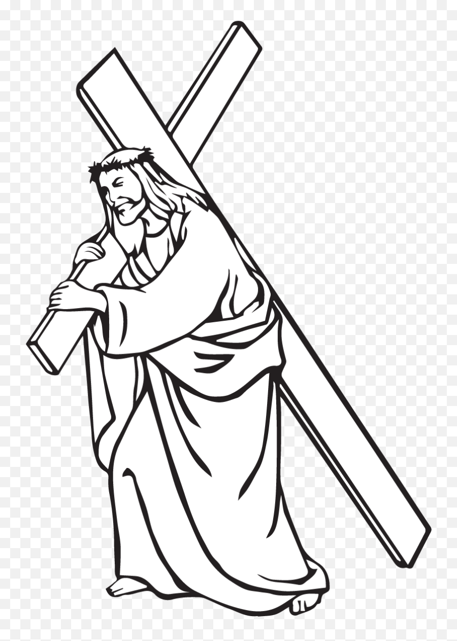 Bible Stations Of The Cross Christian Carrying - Jesus Colouring Png,Icon Christ Sword
