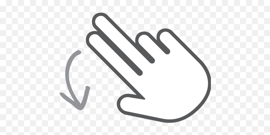 Interactive Down Scroll Finger Hand Swipe Gesture Icon - Swipe Up Hand Png White,Scroll Icon Vector