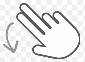 Interactive Down Scroll Finger Hand Swipe Gesture Icon - Swipe Up Png White