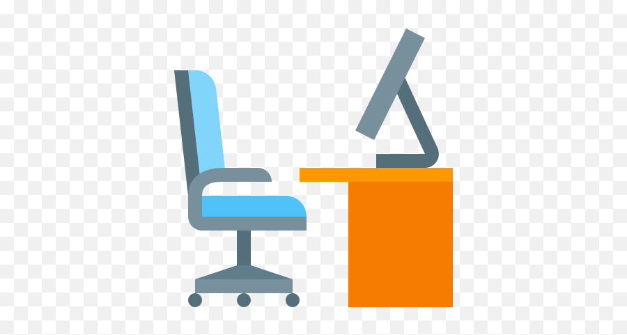 Office Icon In Color Style - Furniture Style Png,Office Desk Icon White