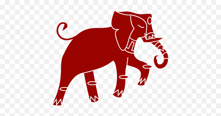 Elephant Ivory Ear Trunk Tail Pattern Detailed Silhouette - Clip Art Png,Elephant Silhouette Png