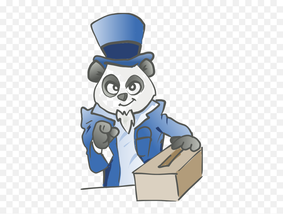 Election Panda With A Ballot Box Vector Illustration Free Svg - Voting Png,Ballot Box Png