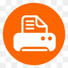 Print Icon Png Orange Clipart