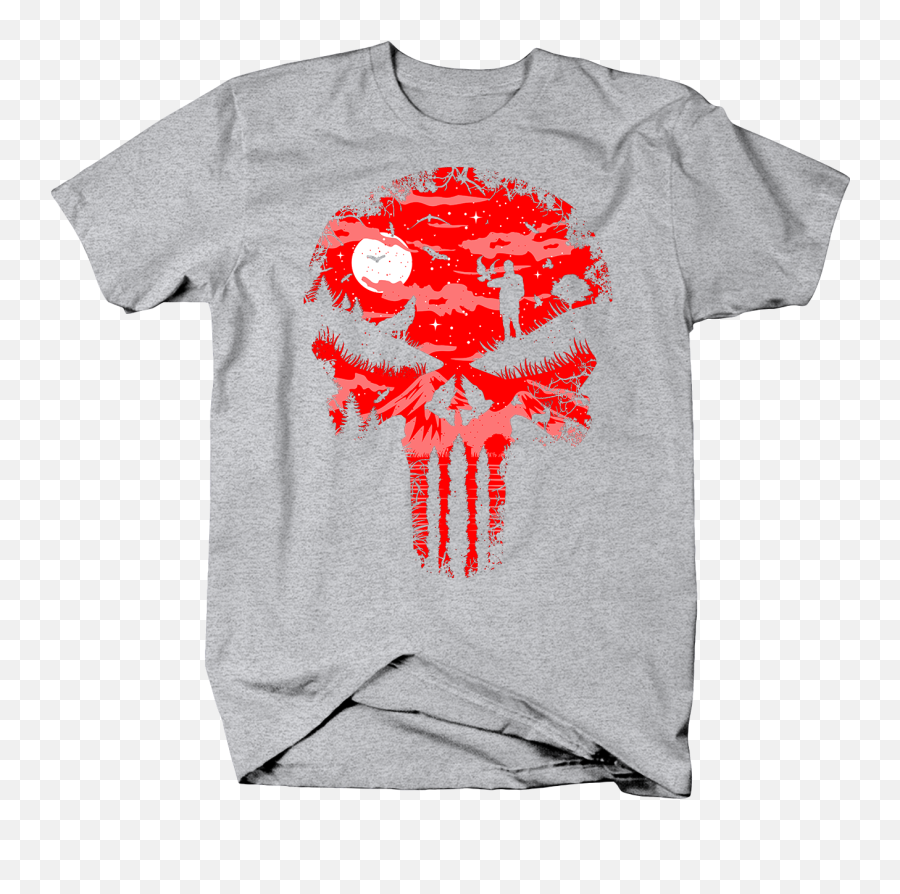 Punisher Skull With Silhouettes Nature Transparent PNG