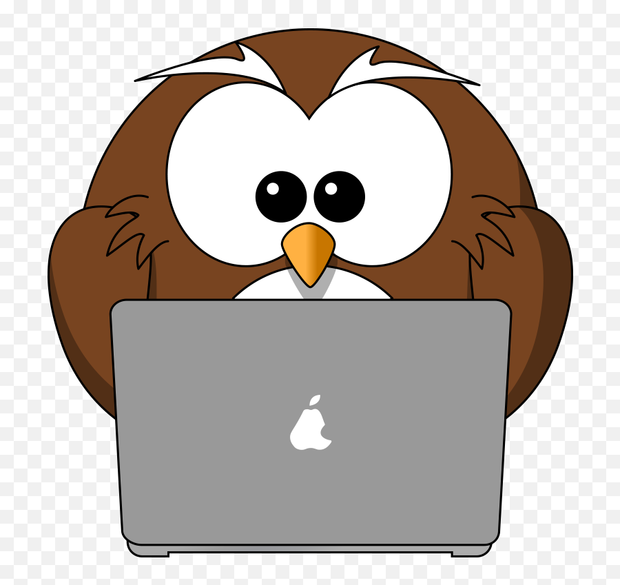 Cartoon Owl Clipart Jpg - Cartoon Owl On Computer Png Owl On Computer,Cartoon Computer Png