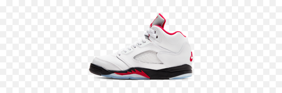 Air Jordan 5 Retro Ps Fire Red - Jordan 5 Red And White Png,Air Jordan Png