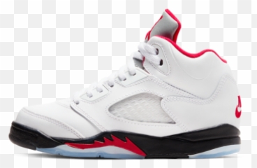 Air Jordan 5 Retro Ps Fire Red - Jordan 5 Red And White Png,Air Jordan Png