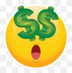 Cute Money Eyes Dollars Emoji Sticker - With png