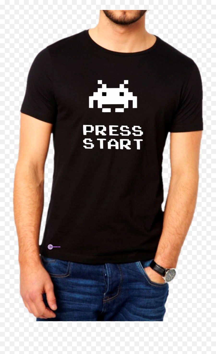 Download Hd Camiseta Press Start Marcianito Transparent Png