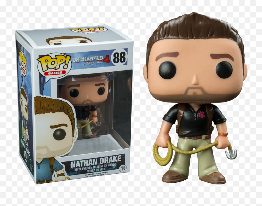 Nathan Drake In Naughty Dog Shirt Pop - Nathan Drake Funko Pop Png,Uncharted 4 Png