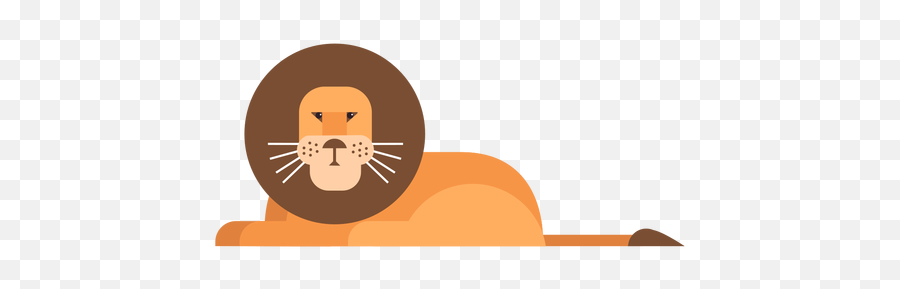 Lion King Sitting Tail Mane Flat Rounded Geometric - Lion King Flat Design Png,Lion Head Transparent