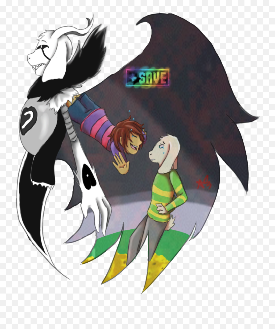 Download This Was A Request To Draw Asriel And Frisk - Final Form Undertale Asriel Dreemurr Png,Asriel Dremurr Icon