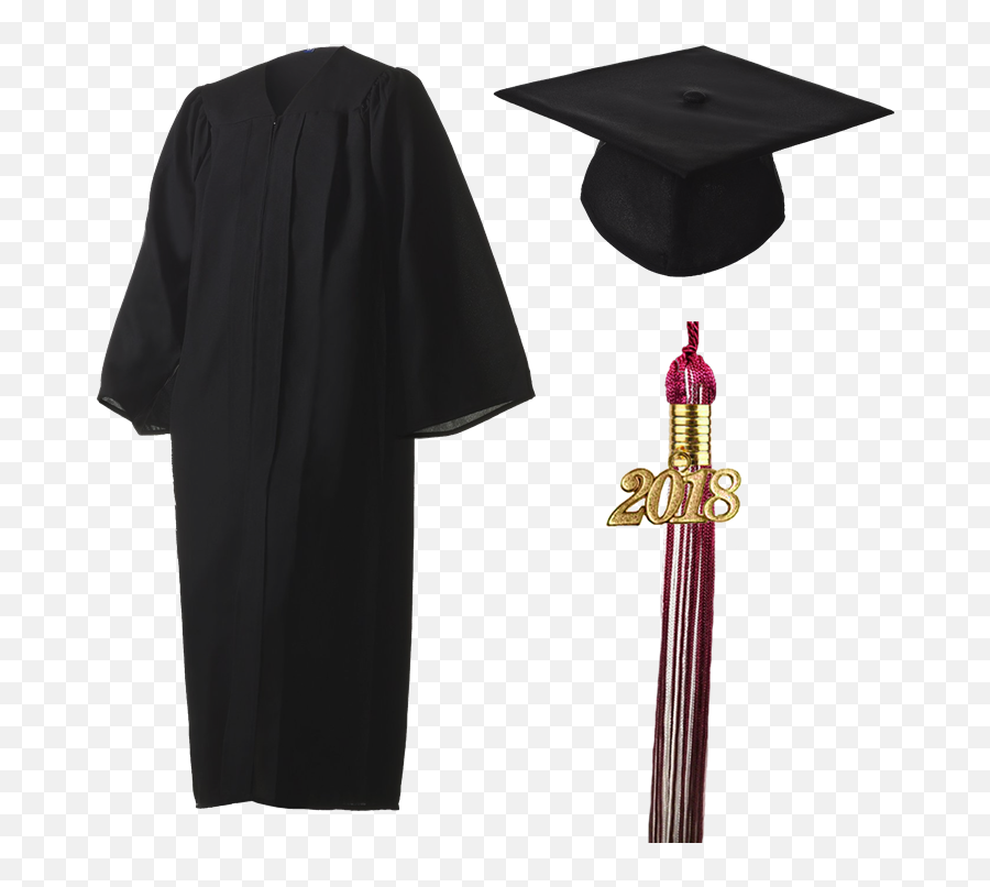 2018 Graduation Black Cap Gown - Graduation Cap And Gown Png,Cap And Gown Icon
