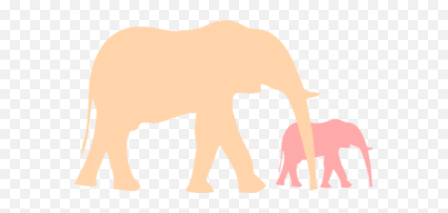 Mom And Baby Elephant Png Transparent - Baby And Mom Elephant Silhouette Transparent,Elephant Png