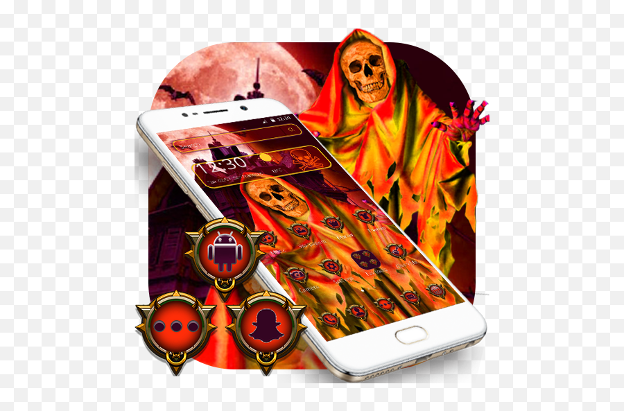 Fire Cool Skull Theme Apk 113 - Download Apk Latest Version Smartphone Png,Dragon Skull Icon