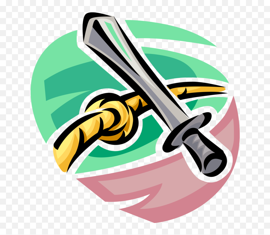 Sword Cuts Rope To Remove Knot - Vector Image Cutting Rope Clipart Png,Cutting Dagger Icon