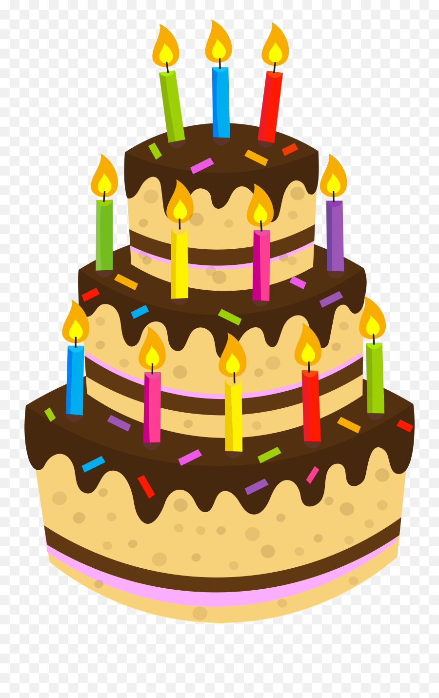 Birthday Cake Chocolate Clip Art - Transparent Background Birthday Cake Clipart Png,Birthday Cake Clipart Transparent Background