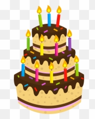 Birthday Cake Chocolate Clip Art - Transparent Background Clipart png