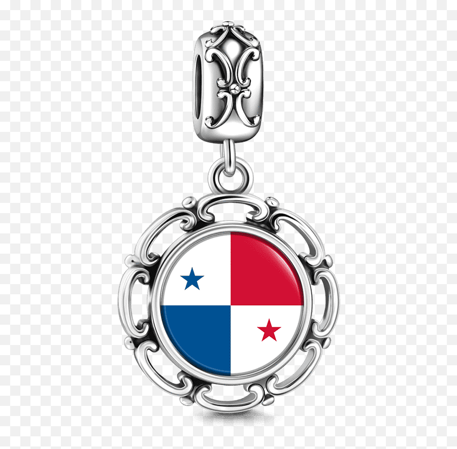 Panama Flag Dangle Charm Silver - Portable Network Graphics Png,Panama Flag Png