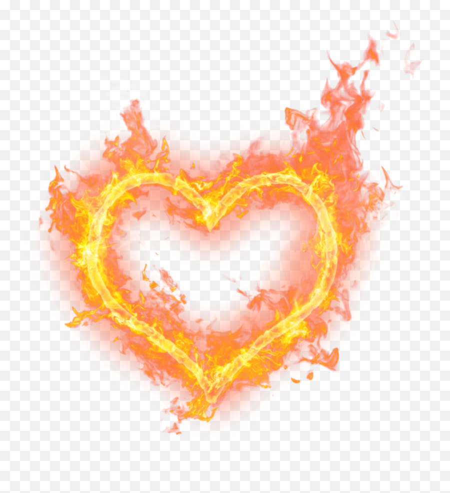 Heart Fire Pngs - Heart On Fire Png,3d Heart Png