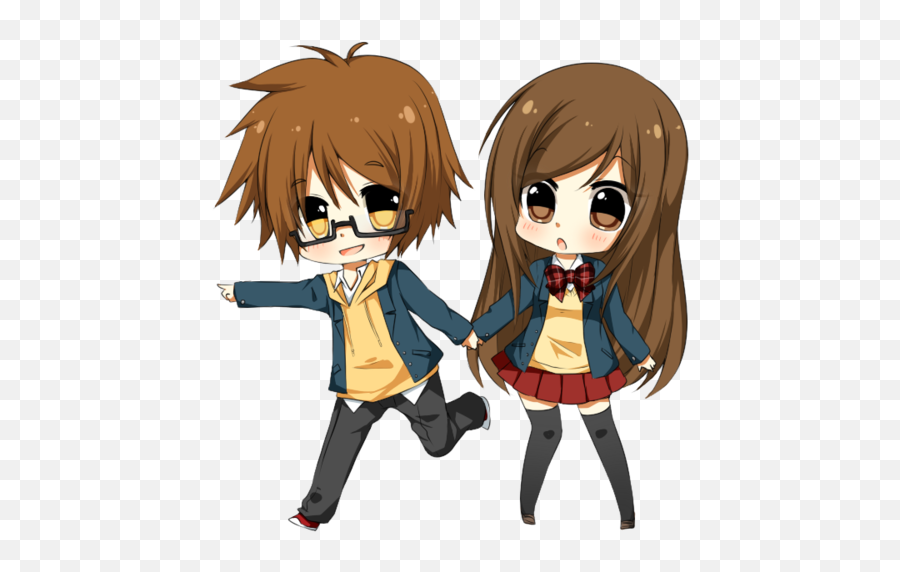 Cute Anime Couple - Chibi Cute Anime Couple Png,Anime Couple Transparent