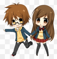 Cute Anime Couple - Chibi png