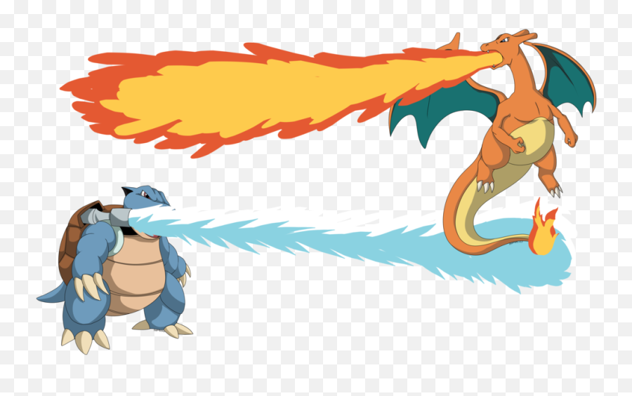 Blastoise Vs Charizard Commission By - Blastoise And Charizard Png,Blastoise Png