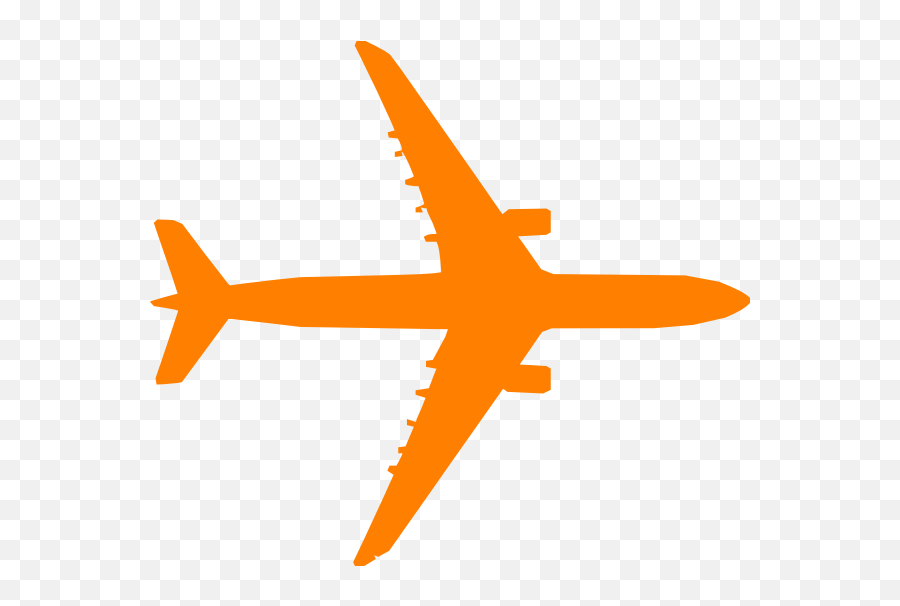 Orange Airplane Clipart - Plane Birds Eye View Png,Airplane Emoji Png