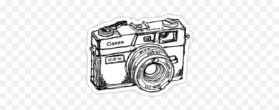 Vintage Camera Drawing Tumblr Transparent - Png Camera Black And White,Camera Drawing Png