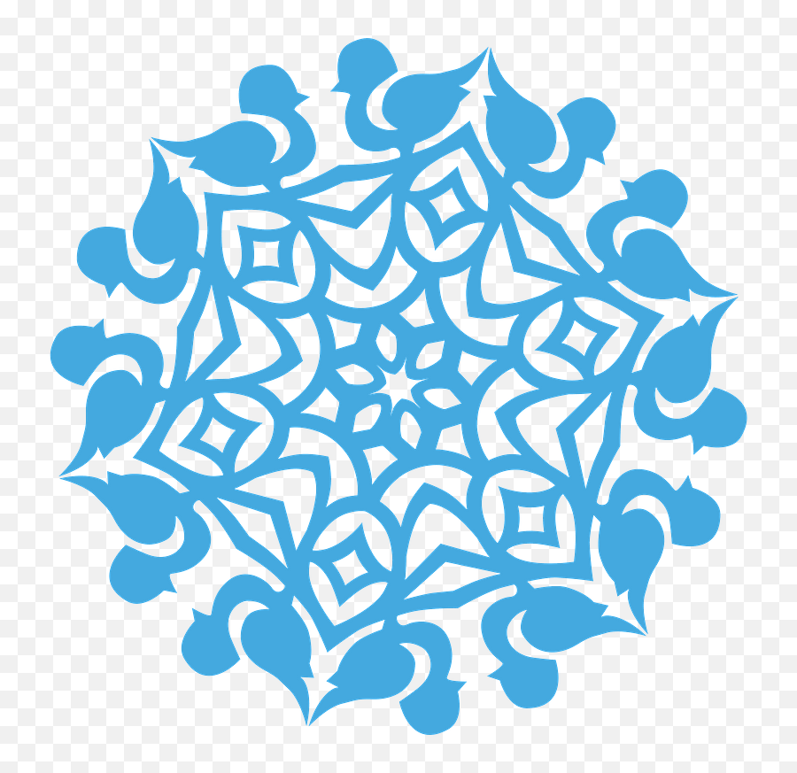 Bullfinch Snowflake Clipart - Clip Art Png,Snowflakes Clipart Png