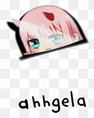 Zero Two Peeking Sticker - Cartoon Png,Zero Two Png