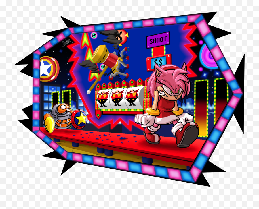 Joe Davies - Sonic The Hedgehog Amy In Casino Night Sonic Casino Night Fanart Png,Sonic The Hedgehog 2 Logo
