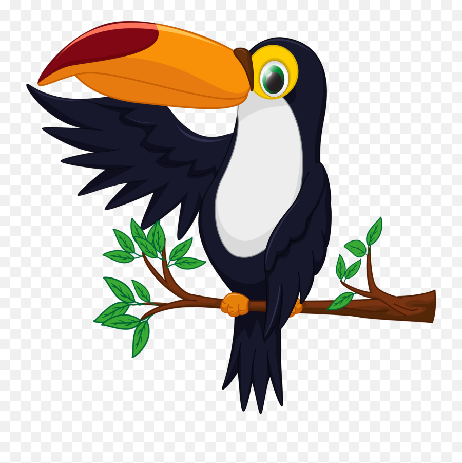 Download Hd Bird Toucan Drawing - Cartoon Toucan Bird Transparent Background Toucan Clipart Png,Cartoon Bird Png