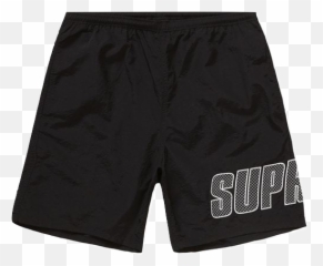 Supreme Logo Applique Water Short - Black Pantaloncini Stussy png
