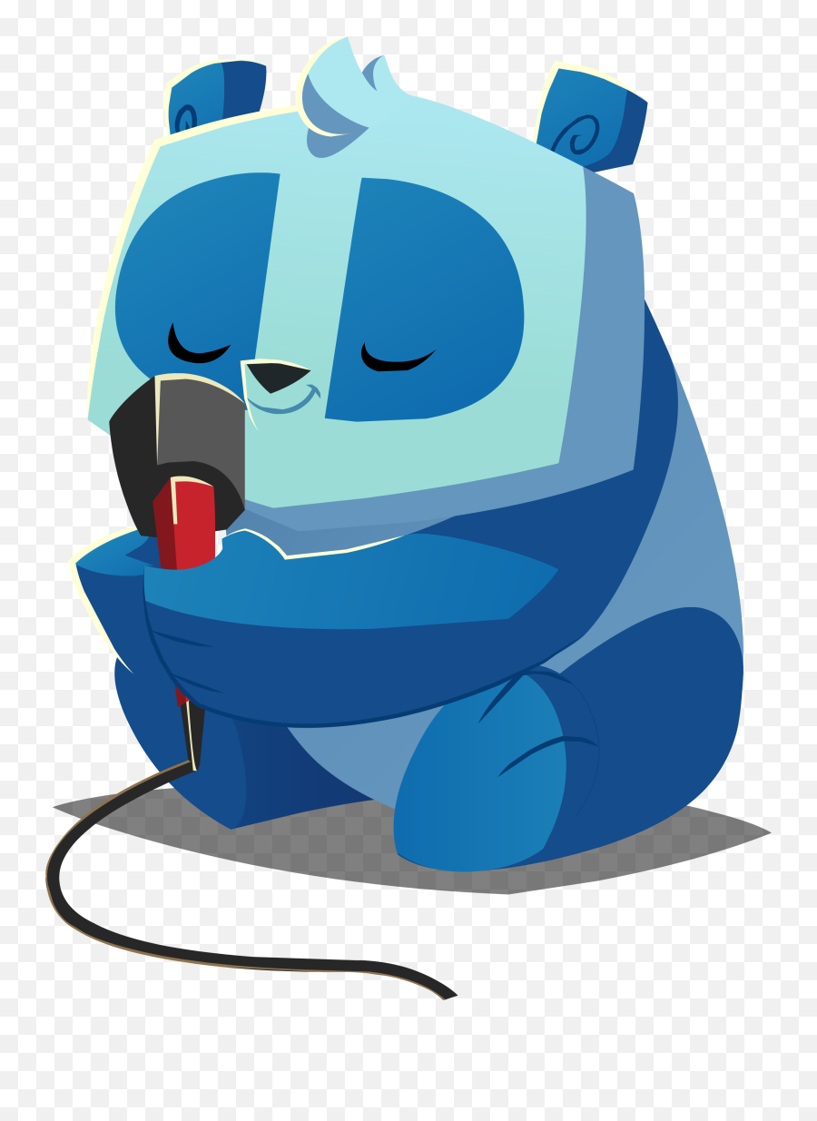 Download Panda With Microphone - Giant Panda Full Size Png Happy,Microphone Emoji Png