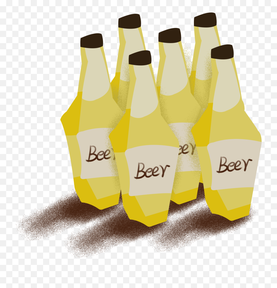 Download Hd Beer Cartoon Yellow Wine Bottle Png And Psd - Transparent Beer Bottle Cartoon Png,Beer Bottle Png