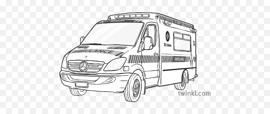 Ambulance Black And White 2 Illustration - Twinkl Ambulance Black And White Png,Ambulance Png Ambulance Black And White 2 Illustration - Twinkl Ambulance Black And White Png,Ambulance Png