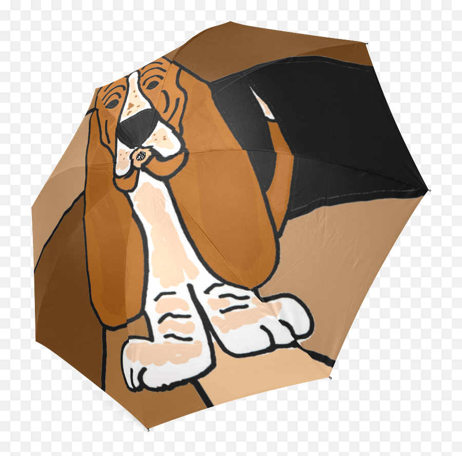 Basset Hound Dog Art Foldable Umbrella - Basset Hound Png,Sad Dog Png