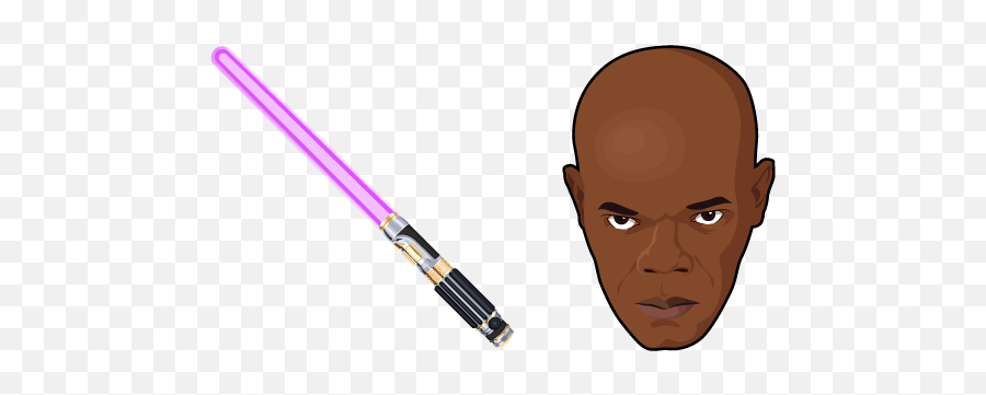 Star Wars Mace Windu Lightsaber Cursor - Mace Windu Lightsaber Png,Mace Windu Png