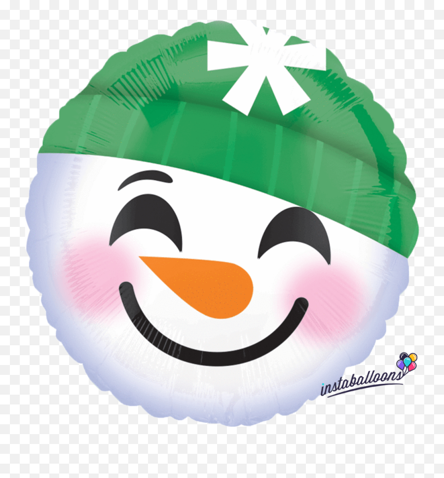 Snowman Round Emoji Emoticon - Snowman Smiley Face Png,Balloon Emoji Png