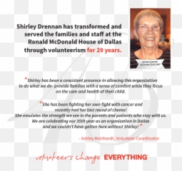 Shirley Drennan Joyful And Genuine U2014 Volunteernow - Senior Citizen png