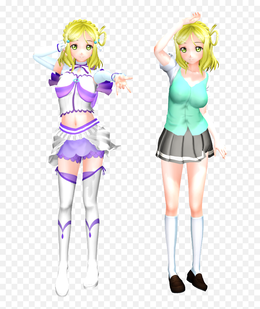 Model Dl Mari Ohara Iwara - Fictional Character Png,Mari Ohara Transparent