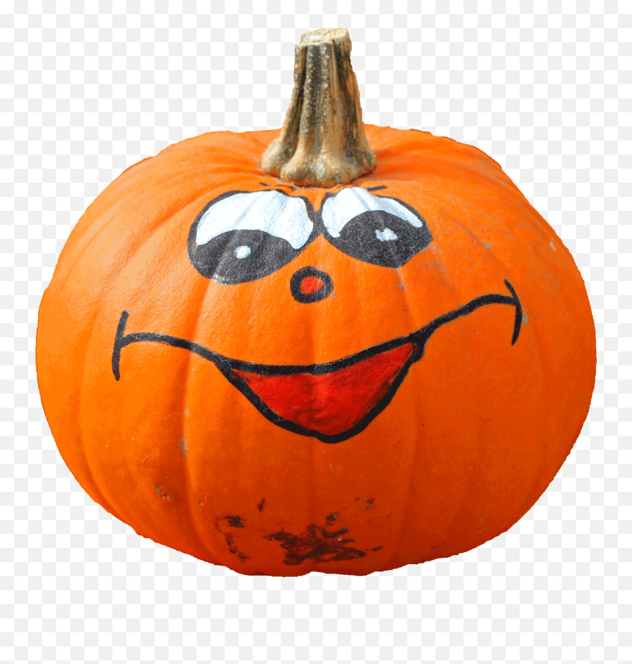 Free Halloween Pumpkin With A Funny Painted Face Png Image - Easy Painted Pumpkin Faces,Funny Faces Png