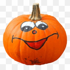 Free Halloween Pumpkin With A Funny Painted Face Png Image - Easy Painted Pumpkin Faces,Funny Faces Png