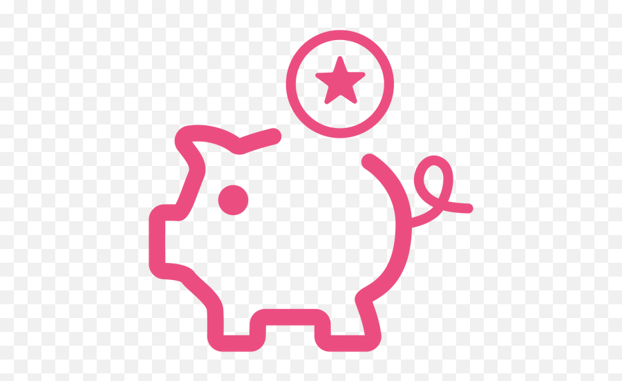Piggy Bank Icon Stroke Pink - Pink Bank Icon Png,Bank Icon