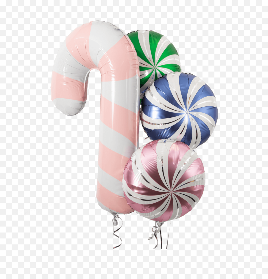 Pink Candy Cane Foil Balloon Bouquet - Pink Candy Cane Balloon Png,Candycane Png
